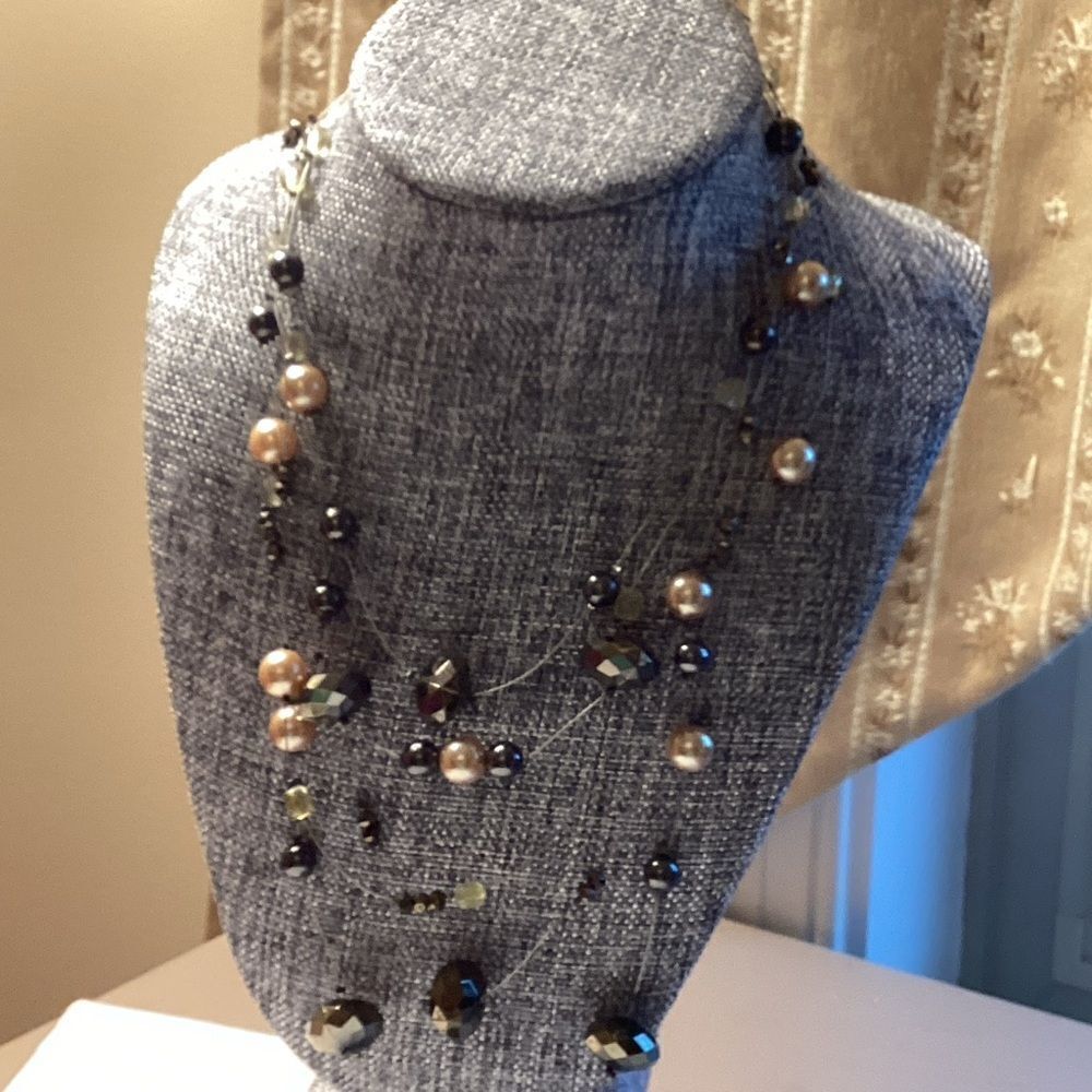 Multi-Strand Beaded Wire Necklace